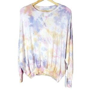 Young Fabulous & Broke Juliette Sweatshirt Purple Pink Small Tie Dye Loose NWT